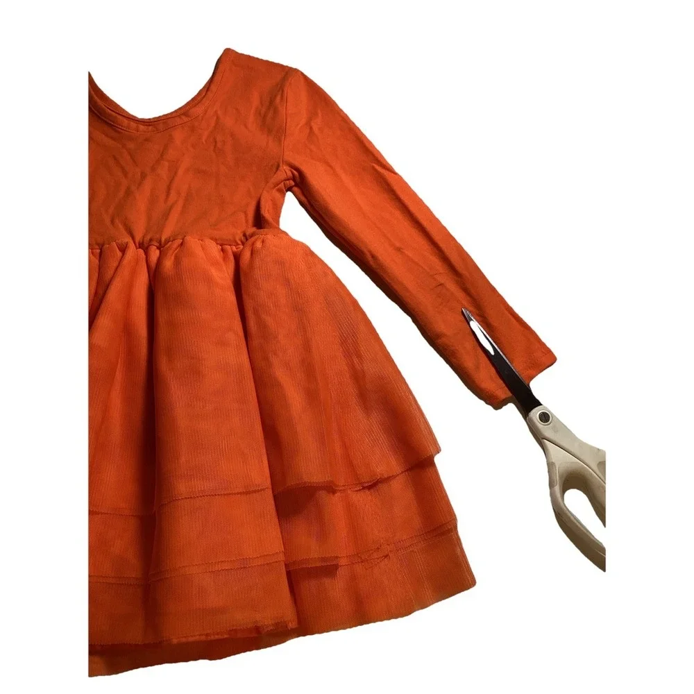 Halloween Girls Pumpkin Dress Orange Tutu Jack-o'-lantern 4t Old Navy